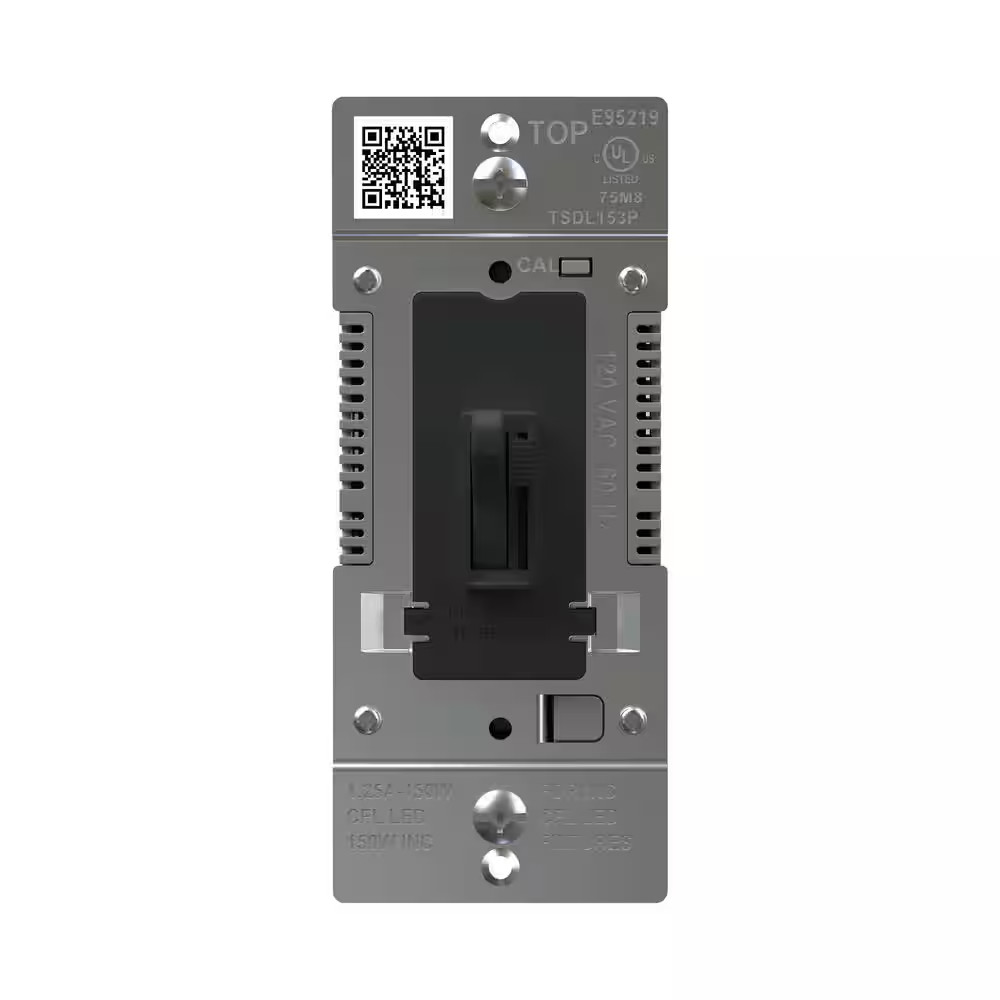 Toggle Slide 150W Advanced LED Dimmer, Single-Pole/3-Way, Black