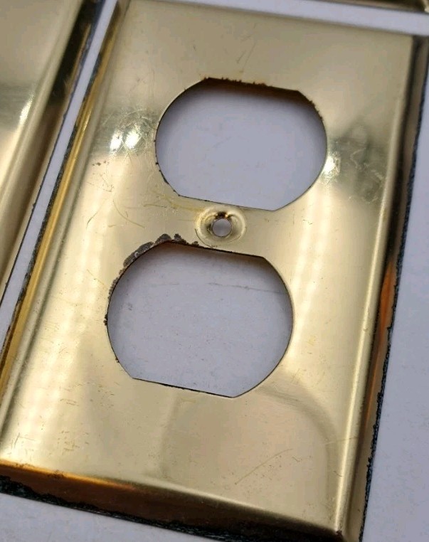 Vintage Outlet Cover Plate Wall Covers Rectangle Metal Hardware Lot of 7