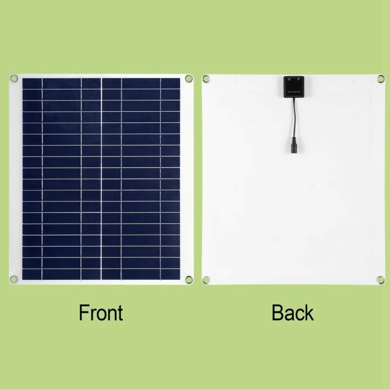 25 Watts 3.0A Dual USB Solar Panel Kit 12V Car Battery Charger IP68 Waterproof