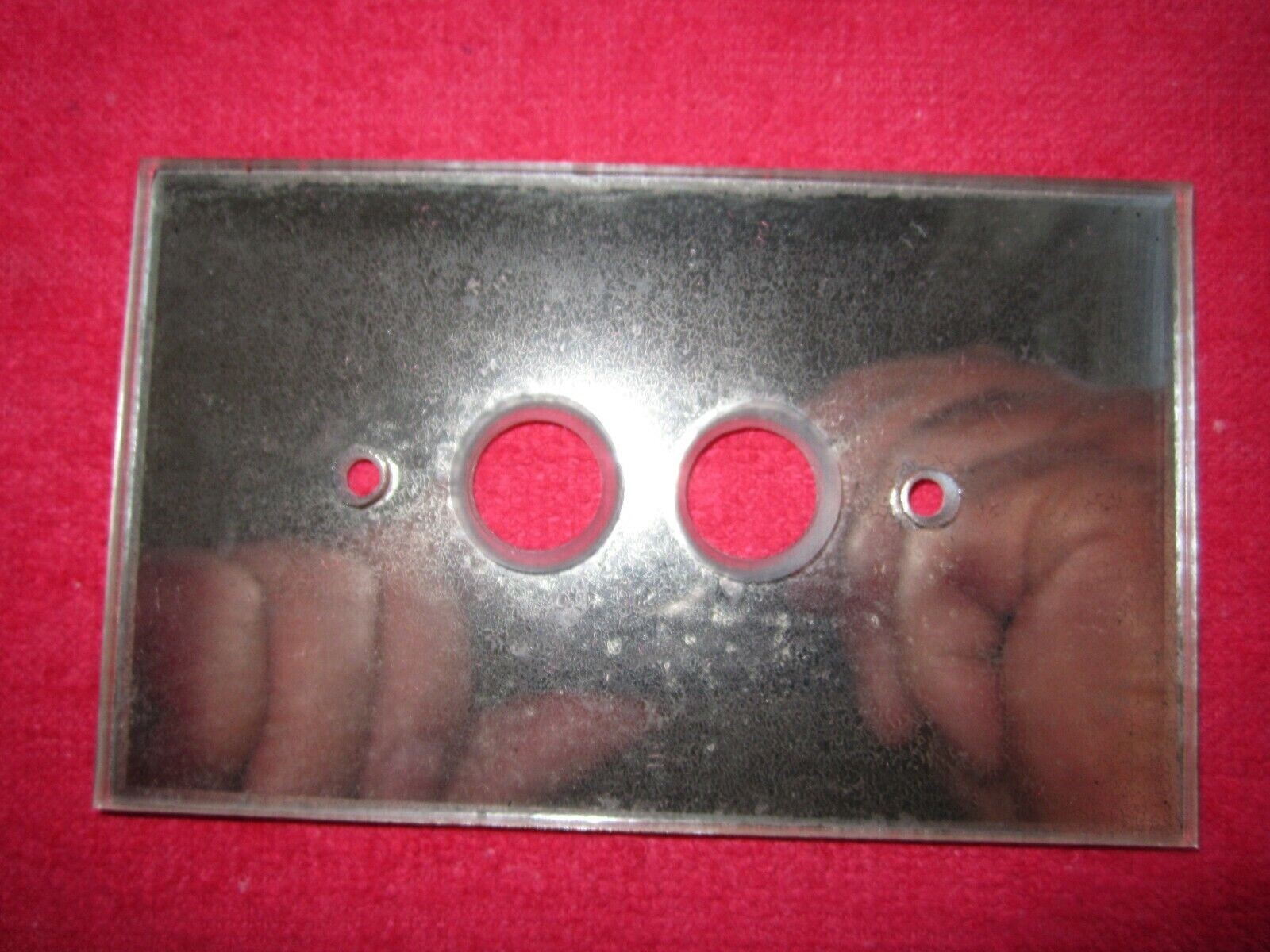 NOS ANTIQUE VINTAGE MONOWATT PUSH BUTTON MIRROR WALL PLATE SWITCH OUTLET COVER