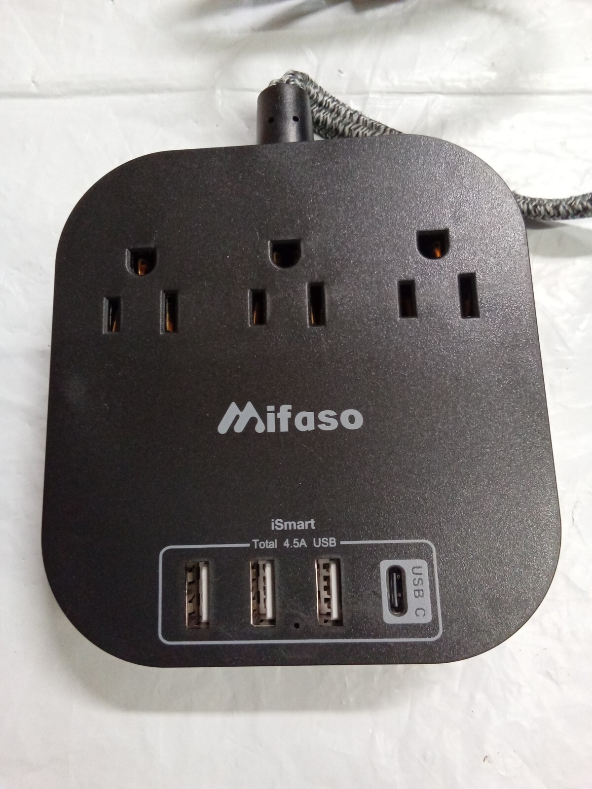 MIFASO Power Strip + iSmart USB Connector (BLACK & GRAY)