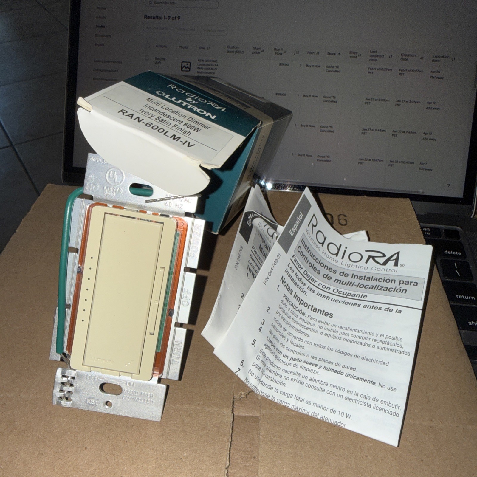 NEW GENUINE Lutron Radio RA RAN-600LM-IV Multi-location dimmer Ivory Gloss