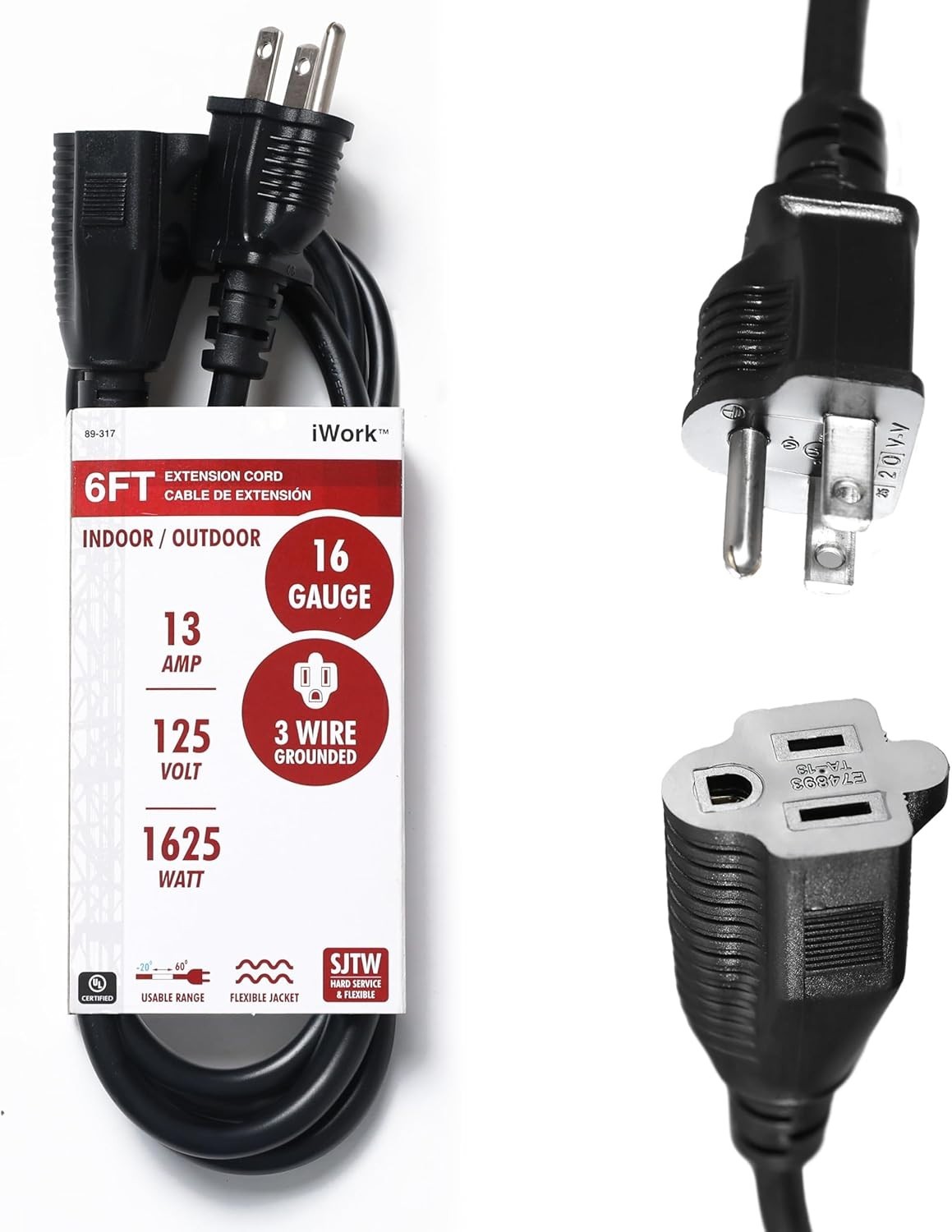 Versatile 6ft Heavy-Duty Extension Cord – Perfect for Home & Garden Power Needs