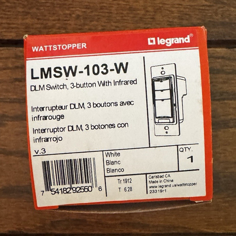 Legrand LMSW-103-W DLM Wall Switch 3-Button Infrared White 24V