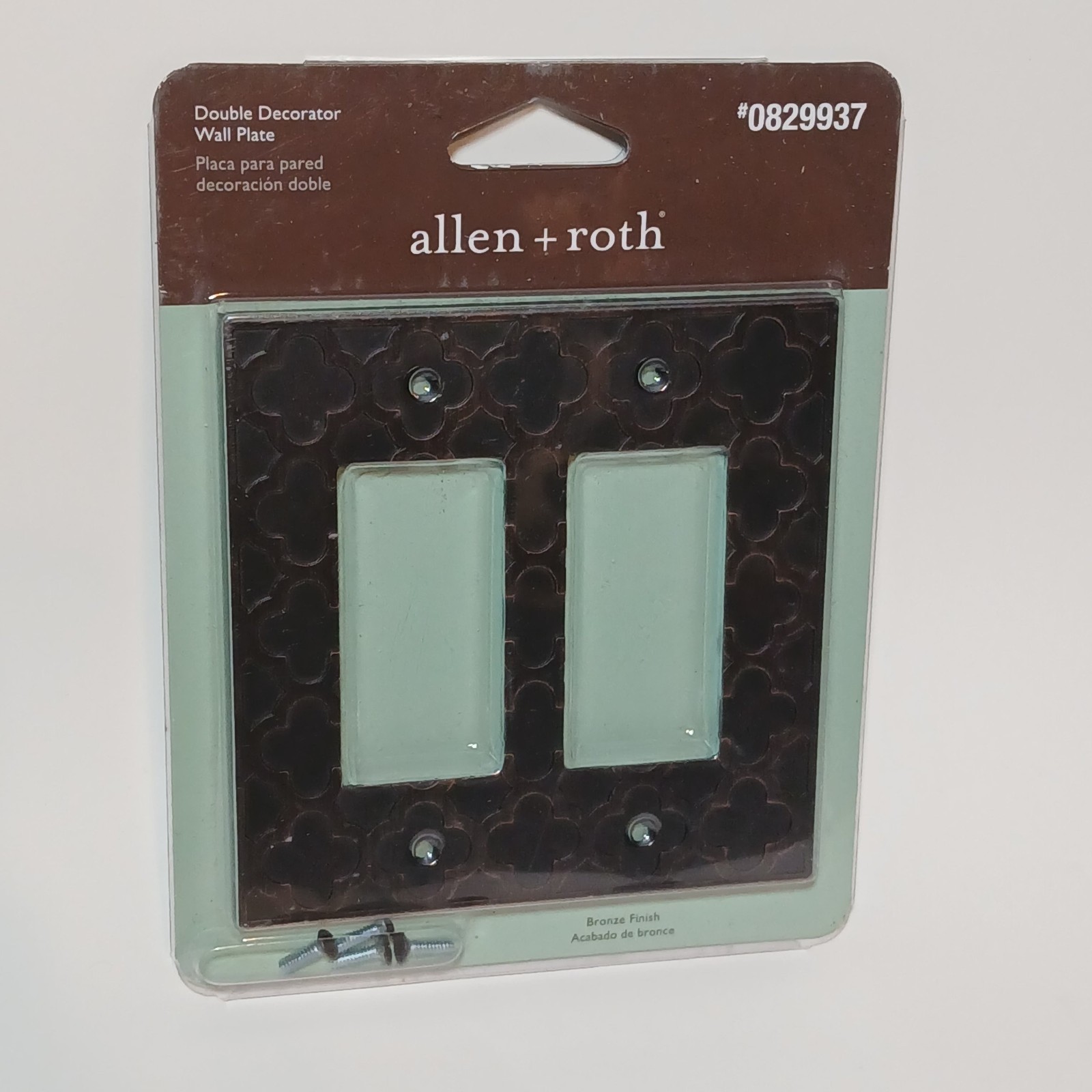 Allen + Roth Lot of 3 Wall Plates Quatrefoil Bronze Finish Double Toggle, Single