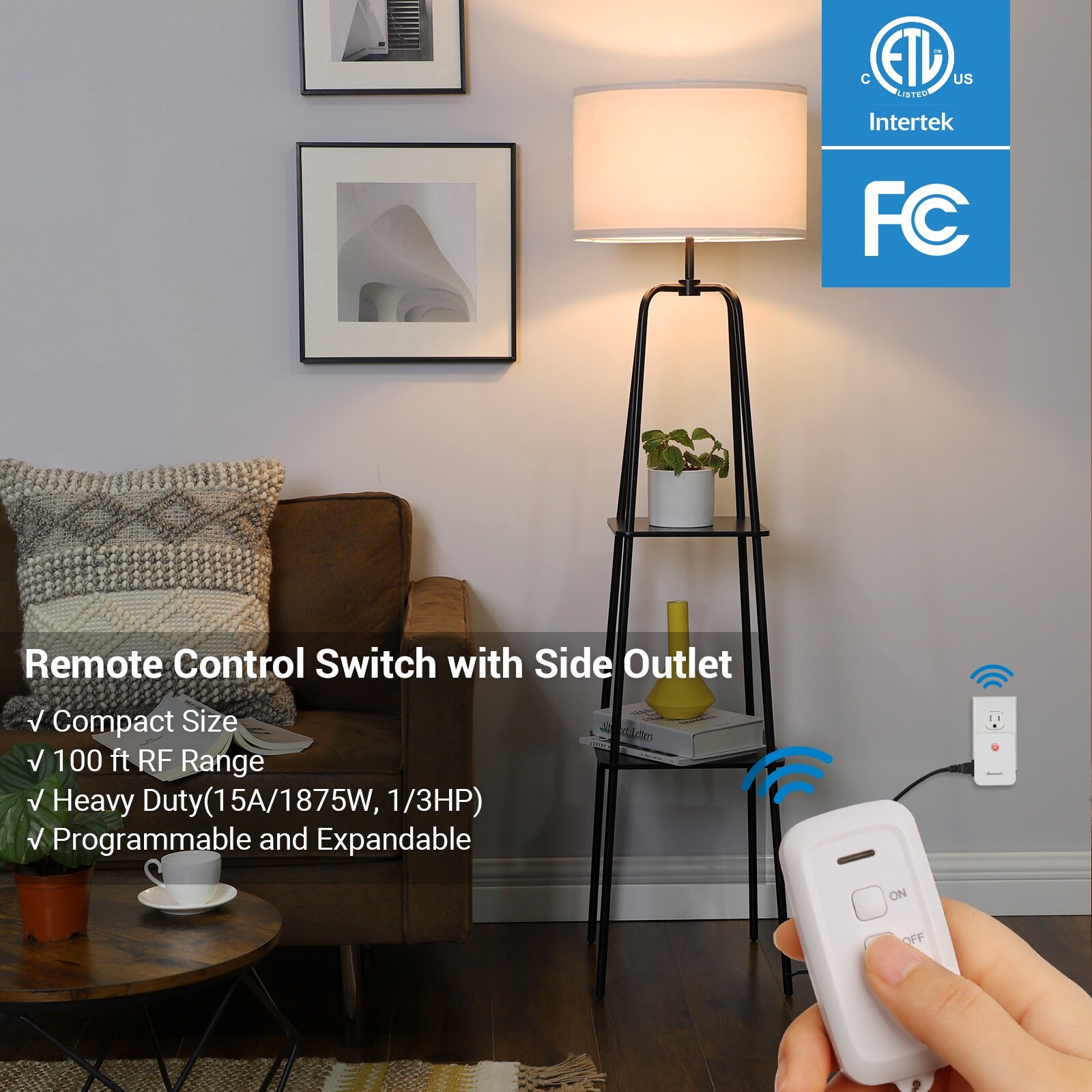 DEWENWILS Remote Control Outlet with 2 Remotes for Halloween Christmas Lights