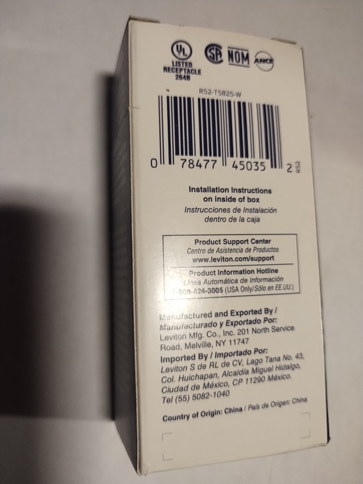 Leviton T5825-W 20 amp Tamper-Resistant Outlet – White (131-T5825-00W)