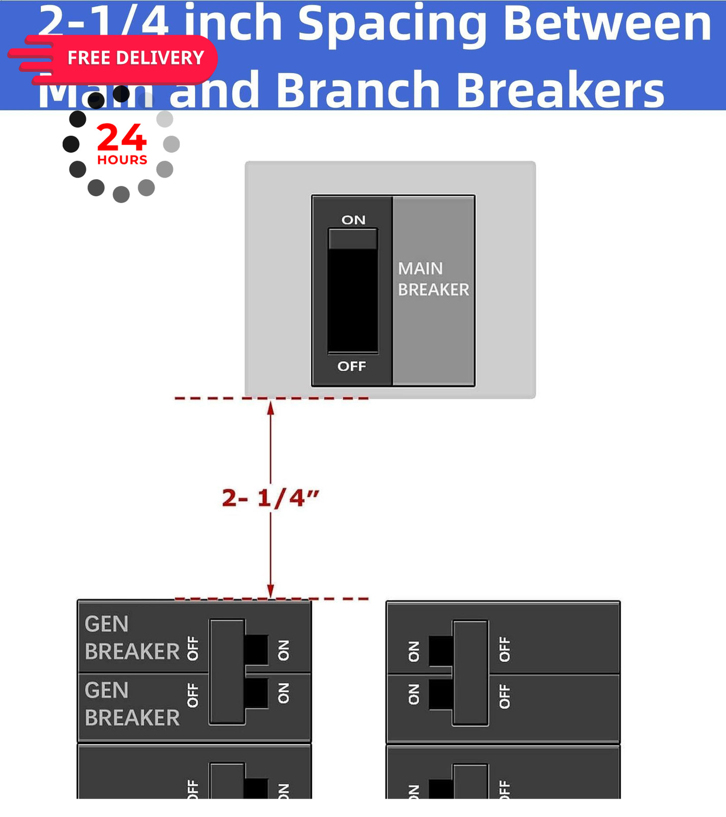 Generator Interlock Kit Compatible with Eaton Cutler Hammer Vertical Throw…