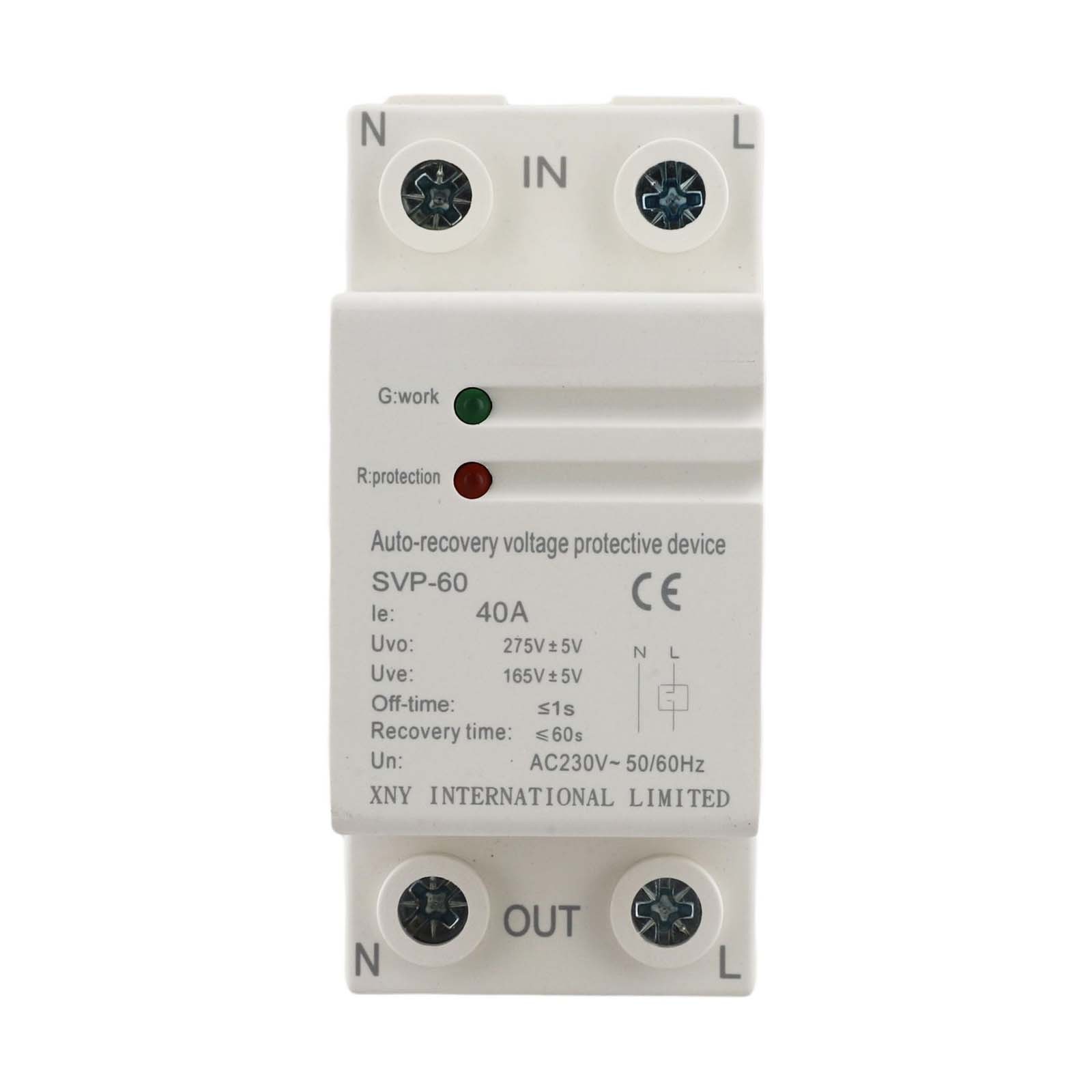 Residential Single Phase Voltage Current Protector Overvoltage Undervoltage