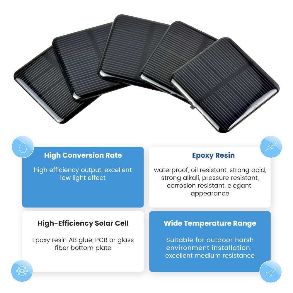 10pcs Mini Monocrystalline Solar Cells Solar System Kit 50mm X 50mm/1.96″ X 1…