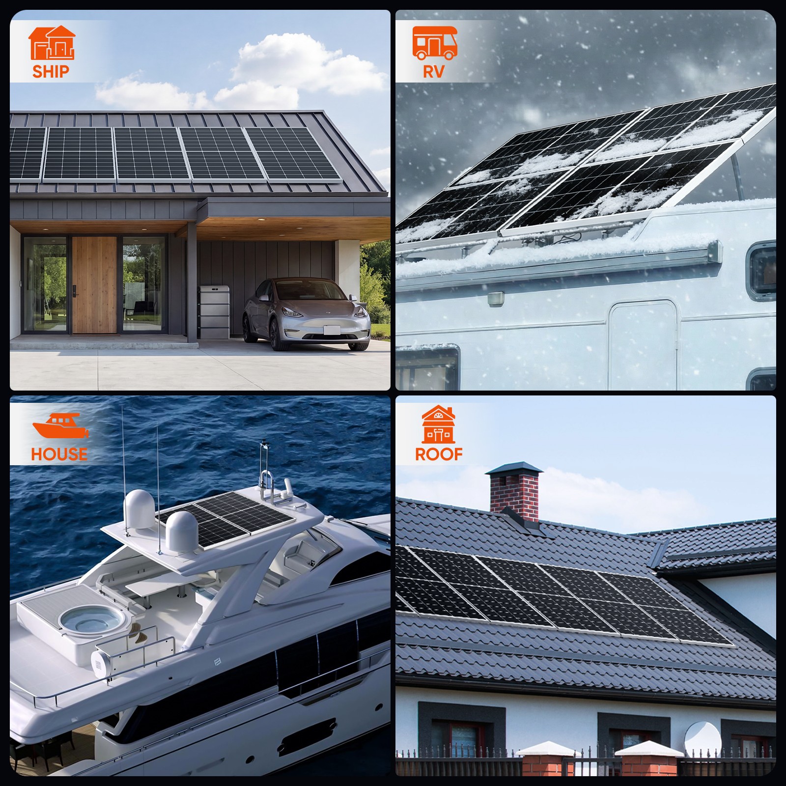 300W 12V Monocrystalline Solar Panel RV Home Camping Off Grid Caravan Boat Power