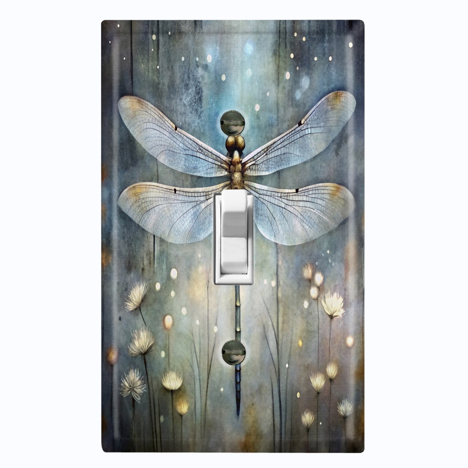 Metal Light Switch Outlet Cover Decorative Wall Dragonfly Dandelion BEE110