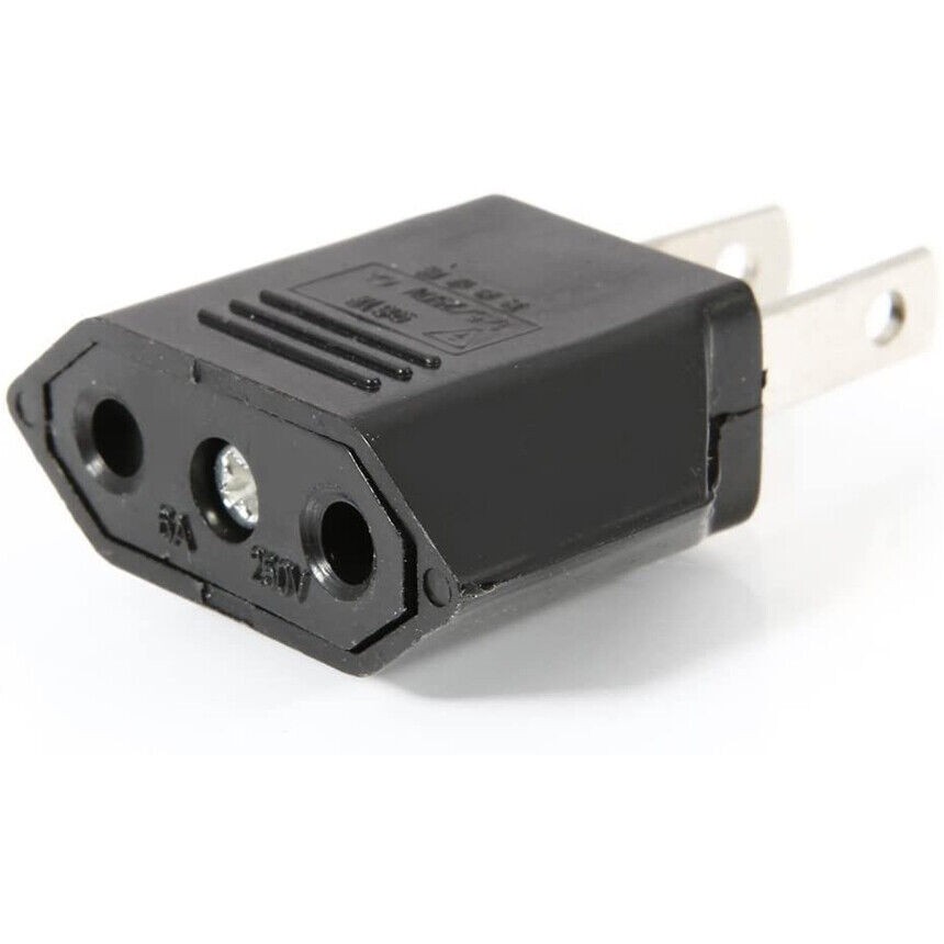 5 PCS New EU Euro Europe to US USA Power Jack Wall Plug Converter Travel Adapter