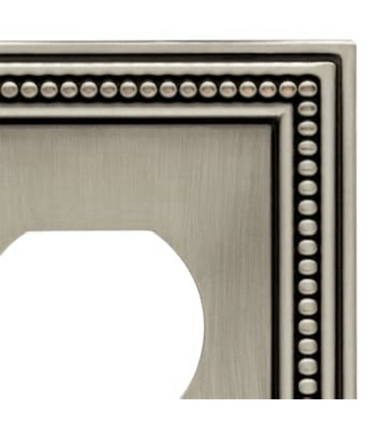 Allen + Roth Beaded 1-Gang Duplex Wall Plate Brushed Satin Pewter Metal 0011657