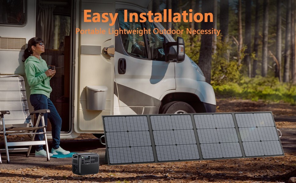 MHPOWOS 220W 40V Solar Panel Charger Portable for Power Station Generators RV