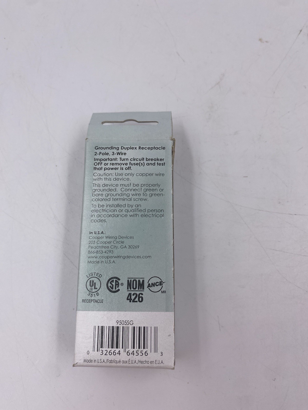 Cooper Wiring ASPIRE Design System Grounding Duplex Receptacle Silver Granite