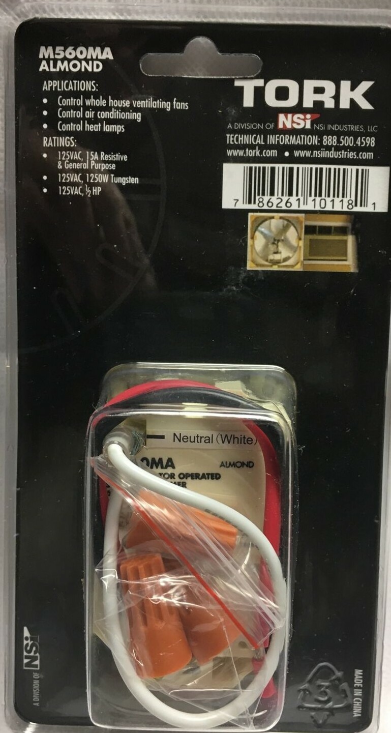 Tork In-Wall Motor Operated Shut Down Timers M560MA Almond 6ct