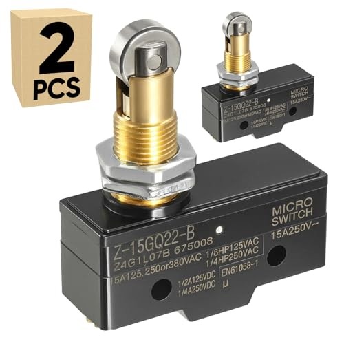 2-Pack Micro Limit Switch with Roller Plunger 15A 2 Count (Pack of 1) LXW5-11Q1