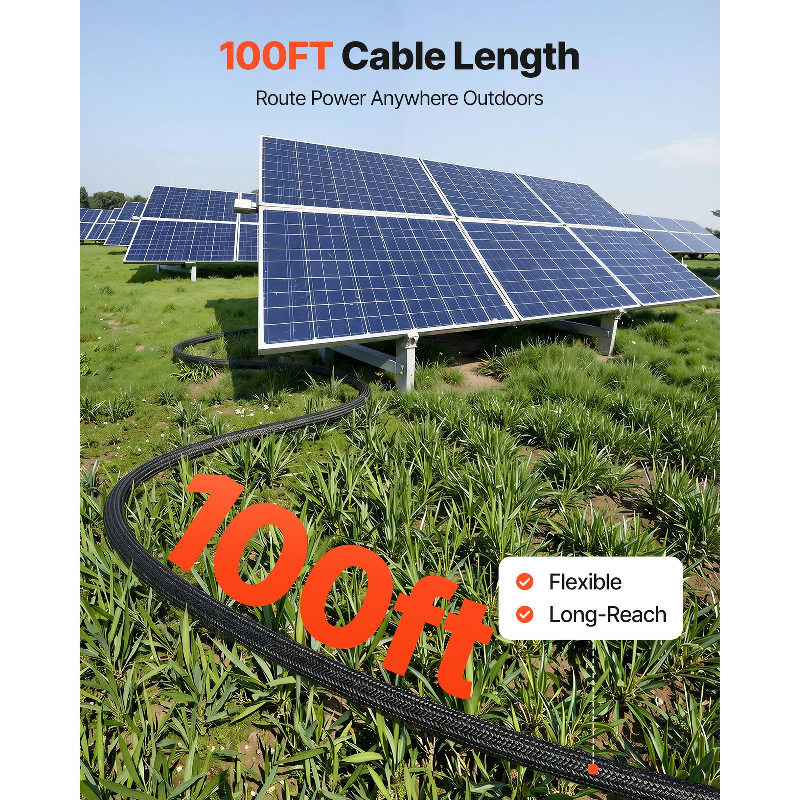 Uimoso 100FT Solar Panel Cable 10AWG with Connectors for Extension