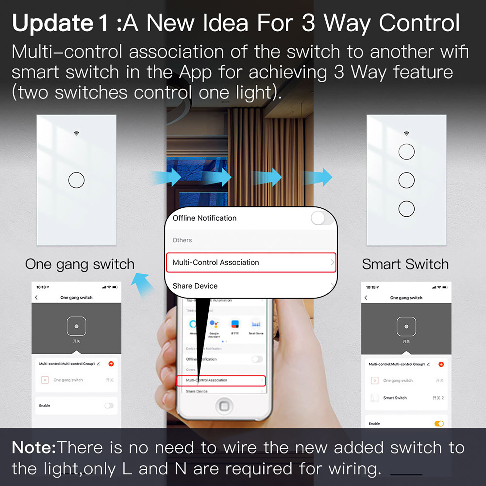 MOES 1/2/3/4 Gang Smart Light Switch WiFi RF Wall Touch Timer Alexa Google APP