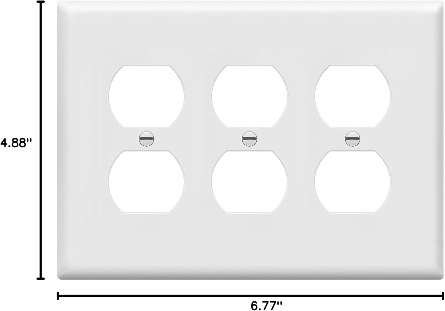 ENERLITES Duplex Receptacle Outlet Wall Plate, Gloss Finish, Midway Size 3-Gang