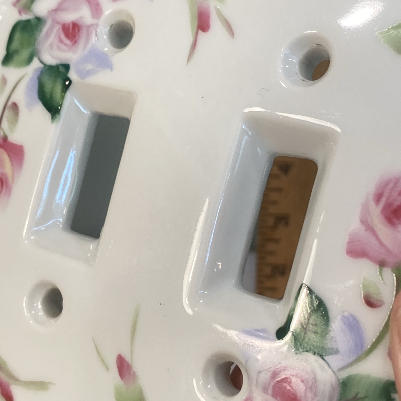 VTG Kelvin Porcelain Switch Plate Covers Floral Cottage Single Double Toggle