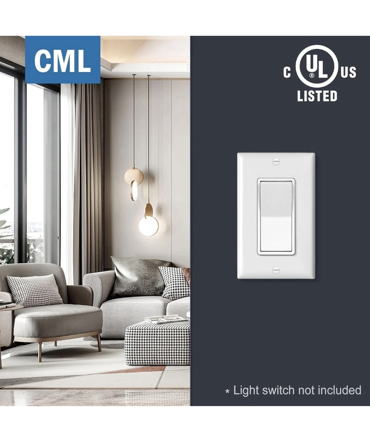 CML Decorator Wall Plates, 50 Pack Electrical 1-Gang 50 Pack, Gloss White