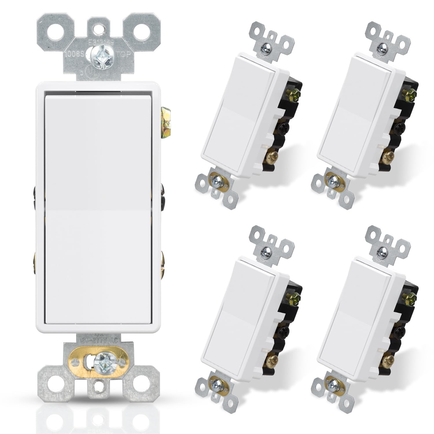 ELEGRP 4 Way Decorative Light Switch, 15Amp, Decorator White