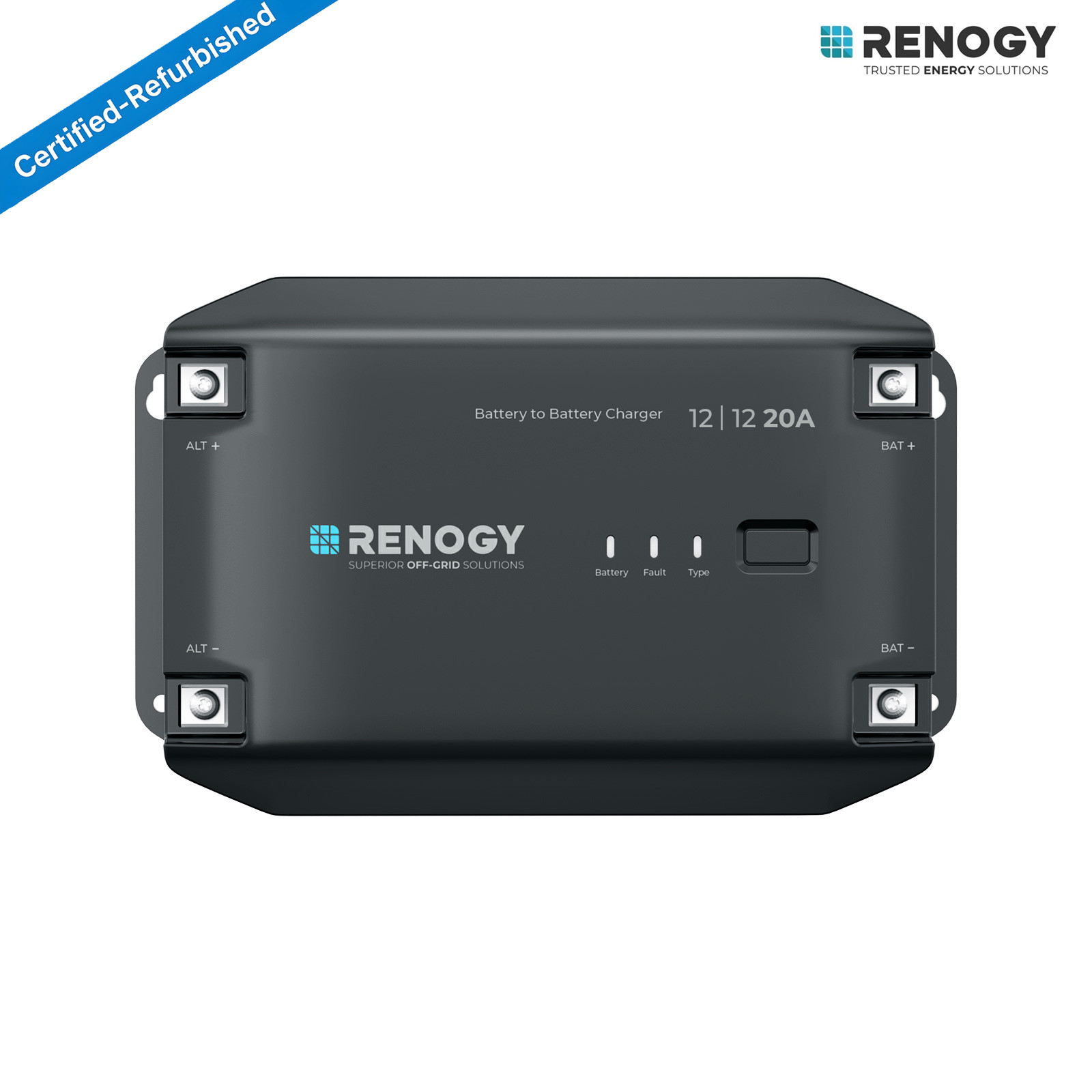 Renogy DC to DC Charger 12V 20A For LiFePO4 AGM Gel Flooded Battery Refurbished