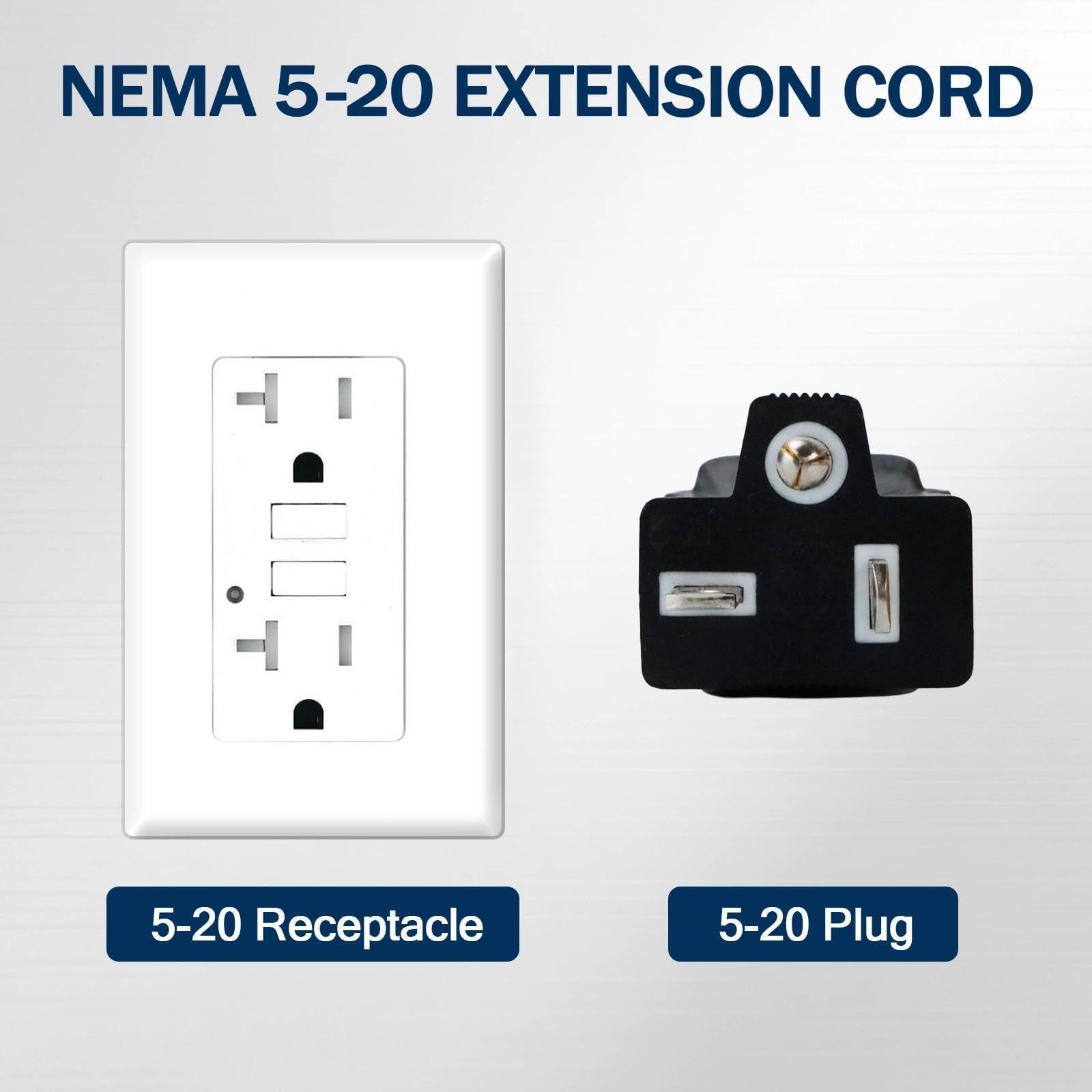 6 Ft 10 Gauge Outdoor Extension Cord with T-Blade Plug, Heavy Duty NEMA 5-20 …
