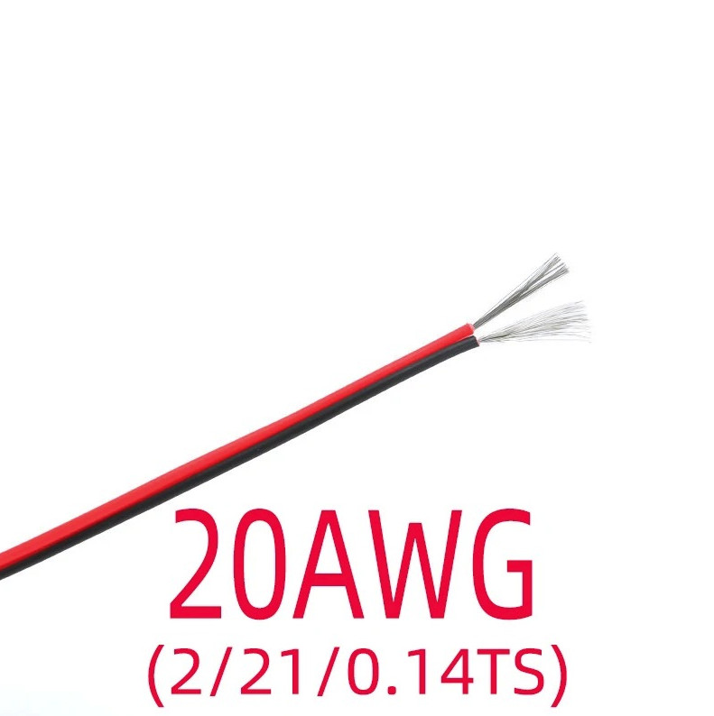 2Pin Copper Wire 18/20/22/24/26AWG Red Black PVC Cable for LED Extension – NEW