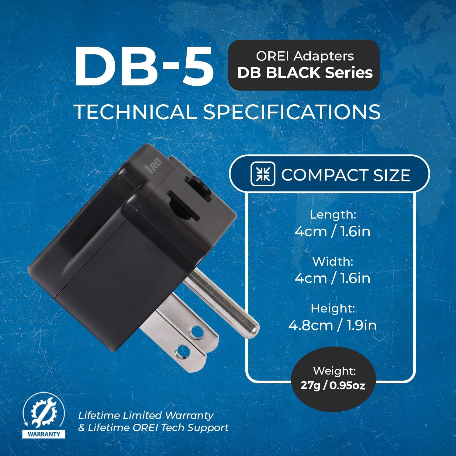 USA, Canada Adapter Plug, Europe, UK, China to US American Adaptor – Grounded –