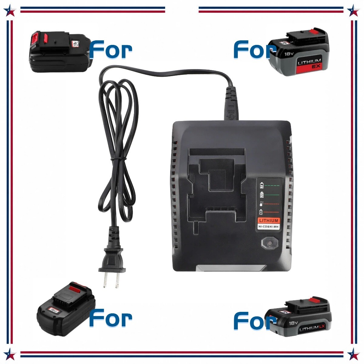 18V 3.0A PCXMVC Charger For Porter Cable 18V PC18B PC18BLEX PCC489N PC18BLX