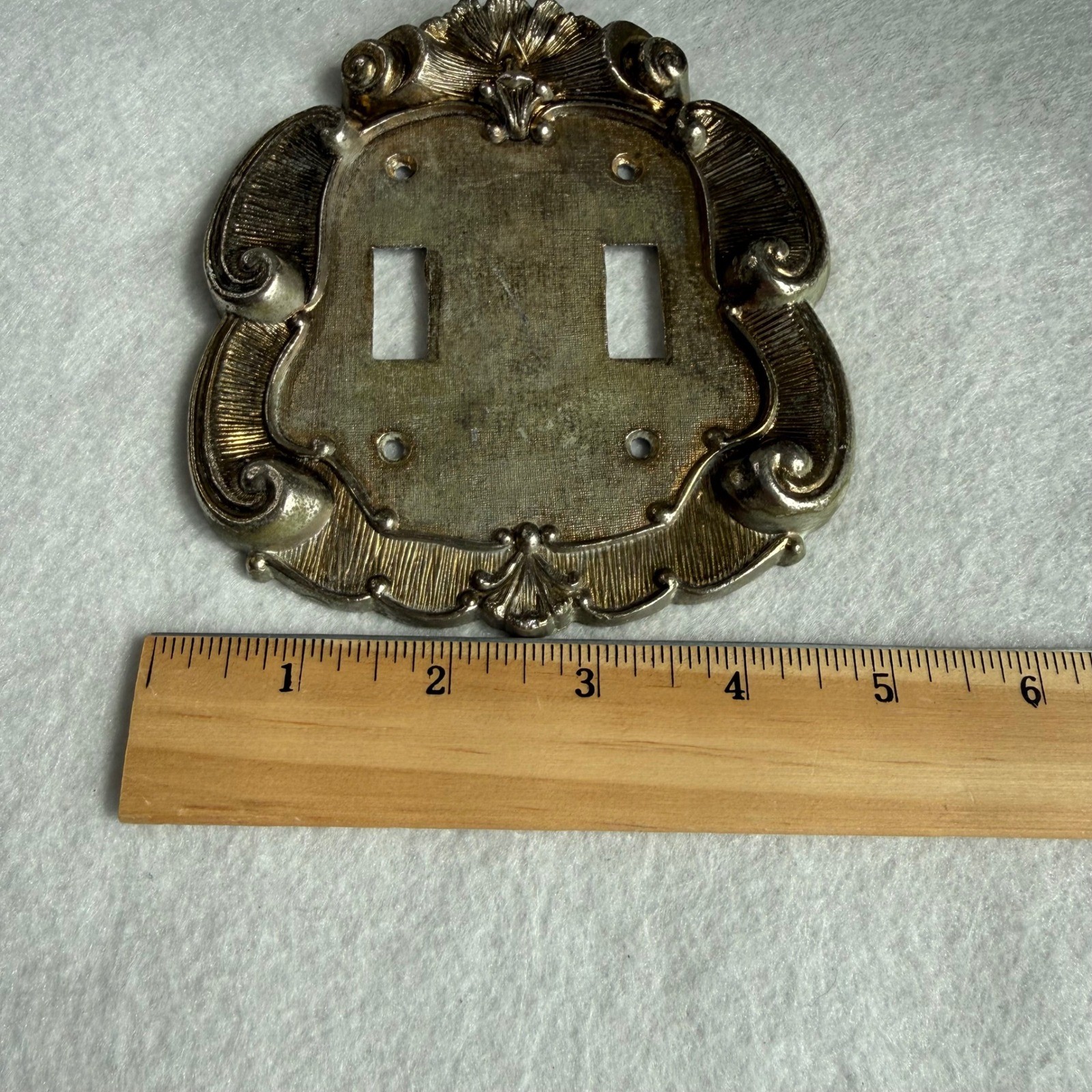 Vernon Light Switch Plate Covers Set of 2 Gold Ornate Rococo Vintage Good USA