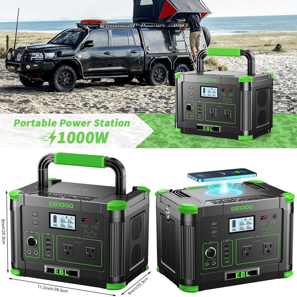 1000W Li-ion Battery Portable Power Station 999Wh for Outdoor Camping Supply