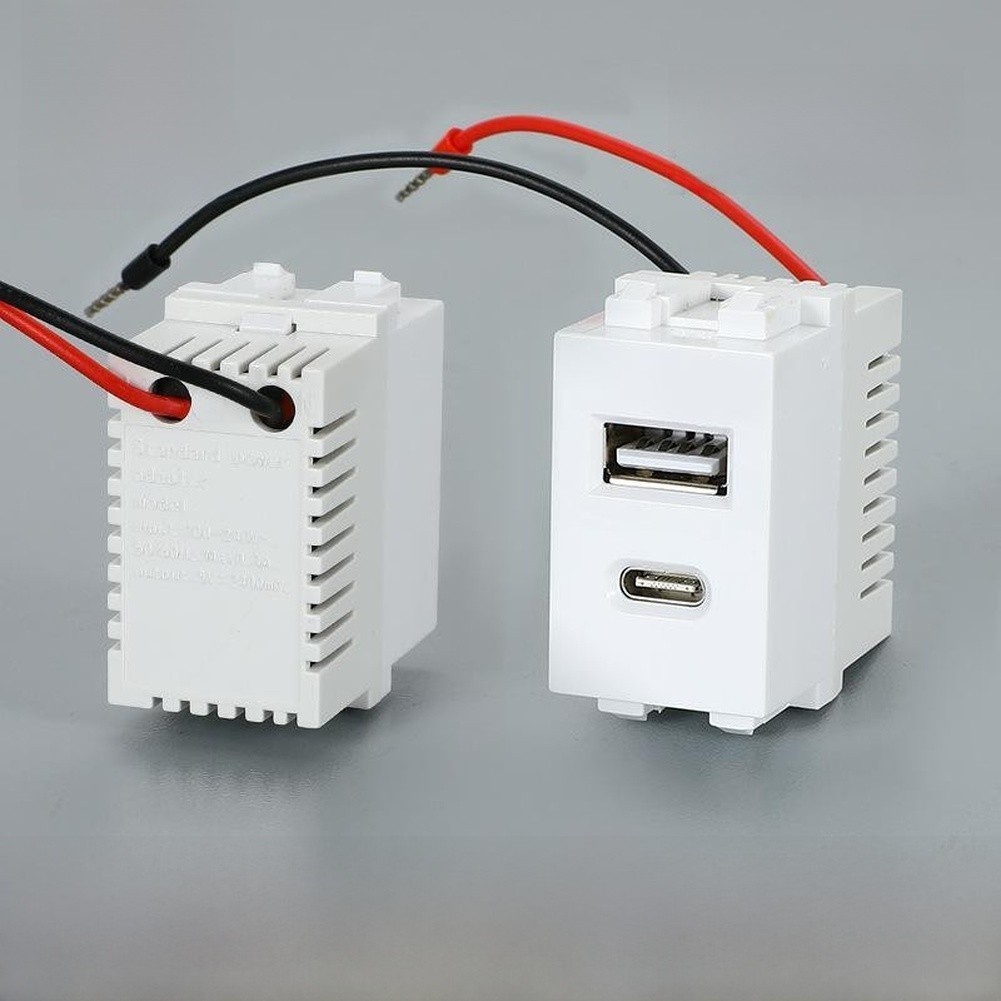 220V AC to 5V DC USB Power Socket Panel 2.1A Output for Phones Tablets
