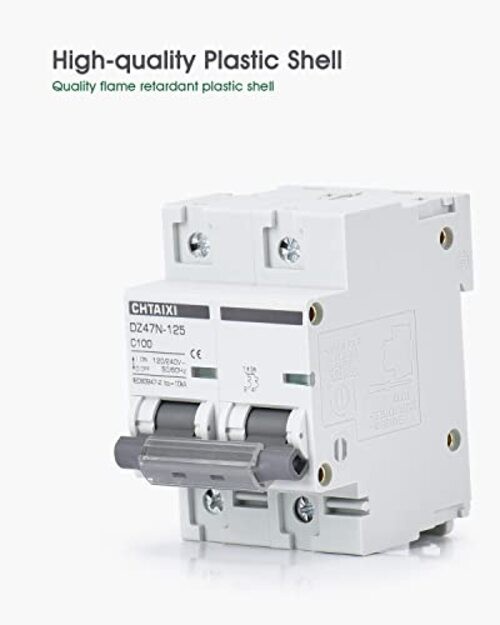 AC Miniature Circuit Breaker 120V/240V DIN Rail Mount 47N125 2 Pole 80 Amp