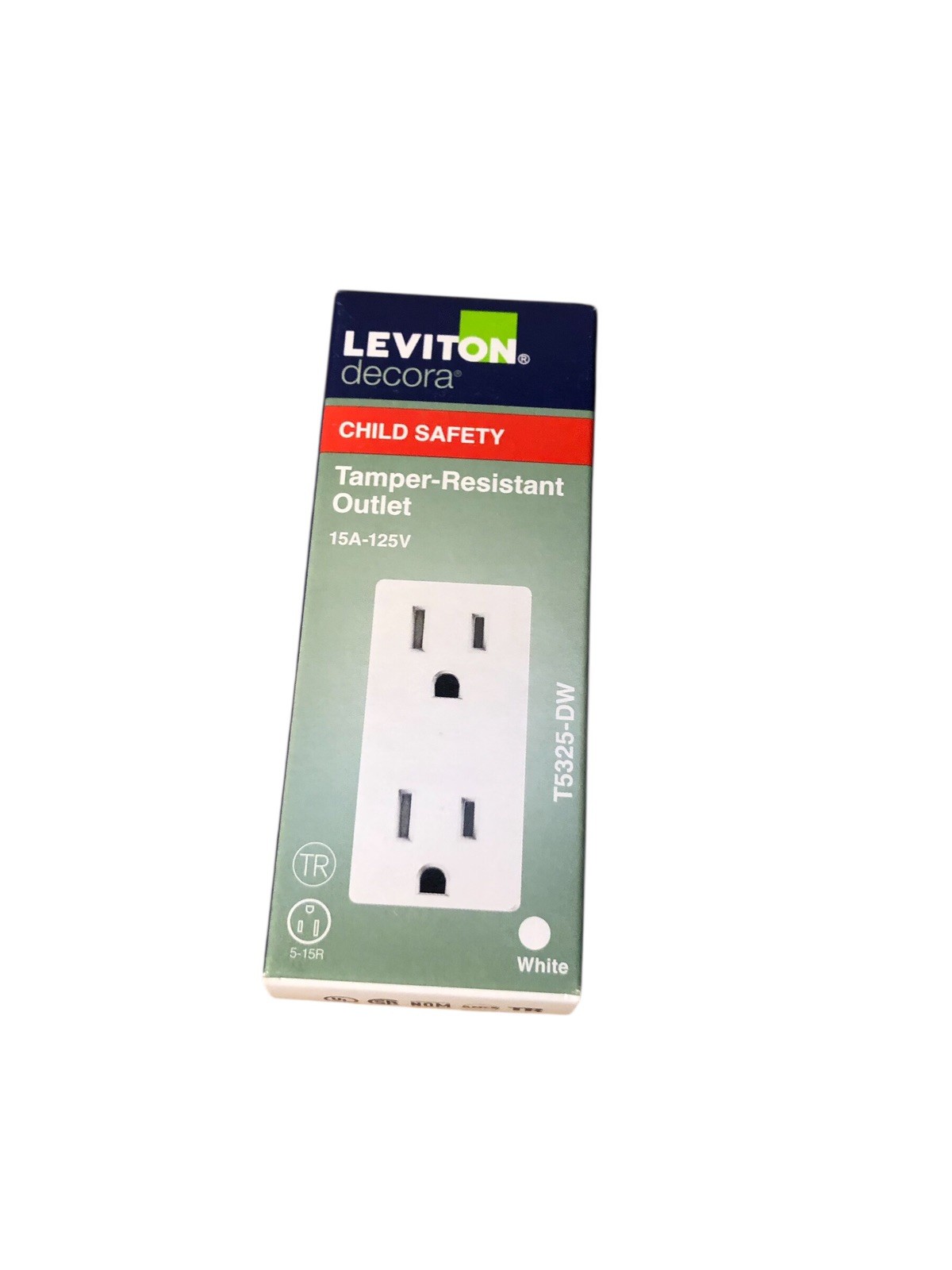 Leviton Decora Child Safety Tamper-Resistant Outlet; White