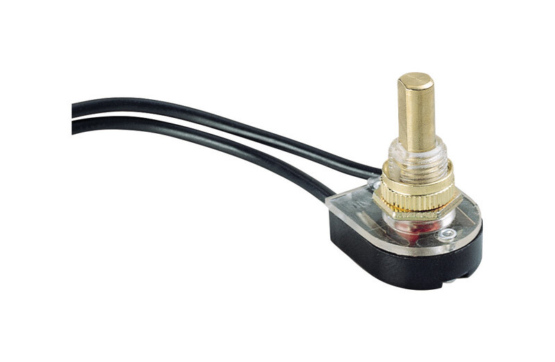 Gardner Bender GSW-25 Bright Brass Rotary On/Off Push Button Switch