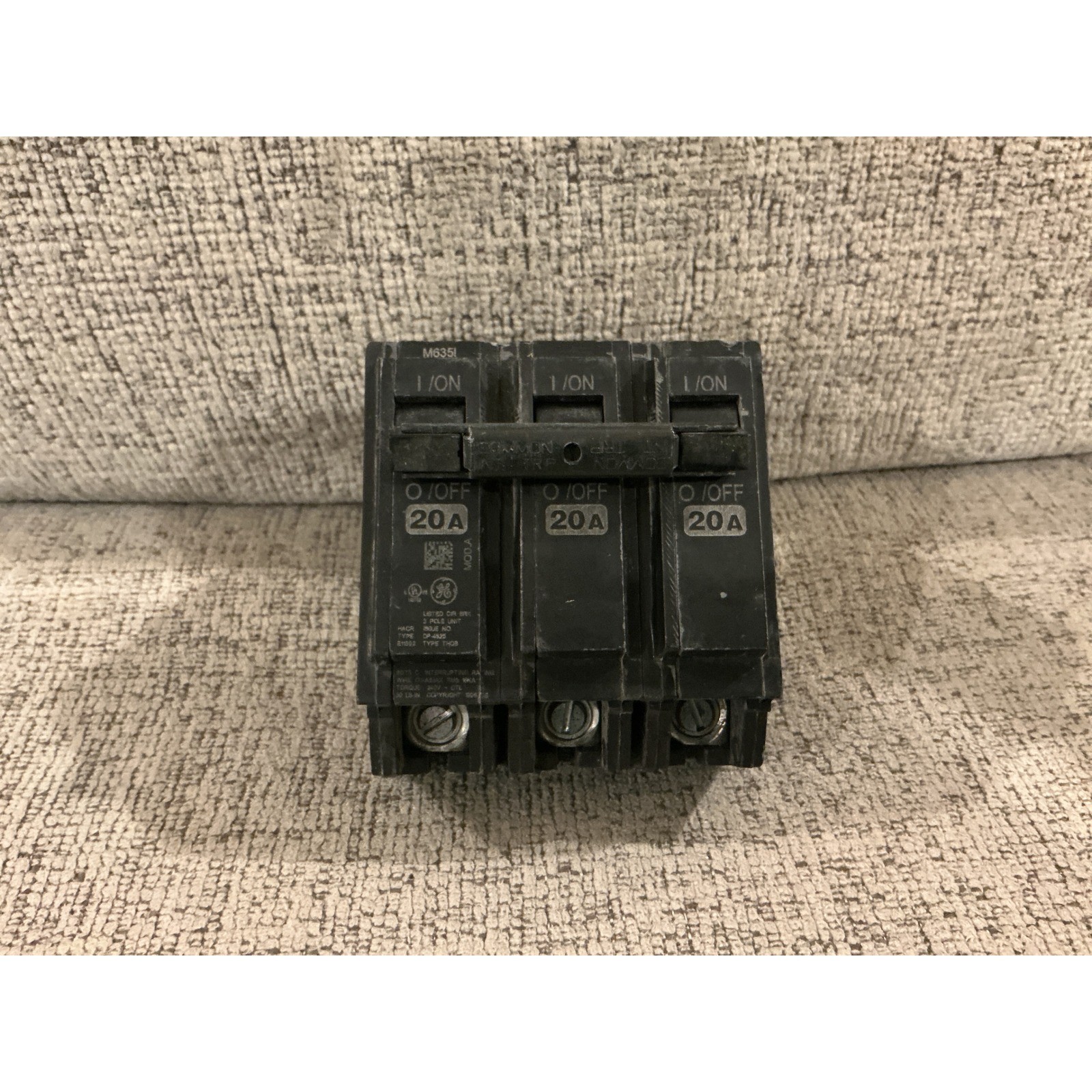 GE THQB32020 3 Pole 20A Circuit Breaker 240V Bolt On Type THQB 20 Amp