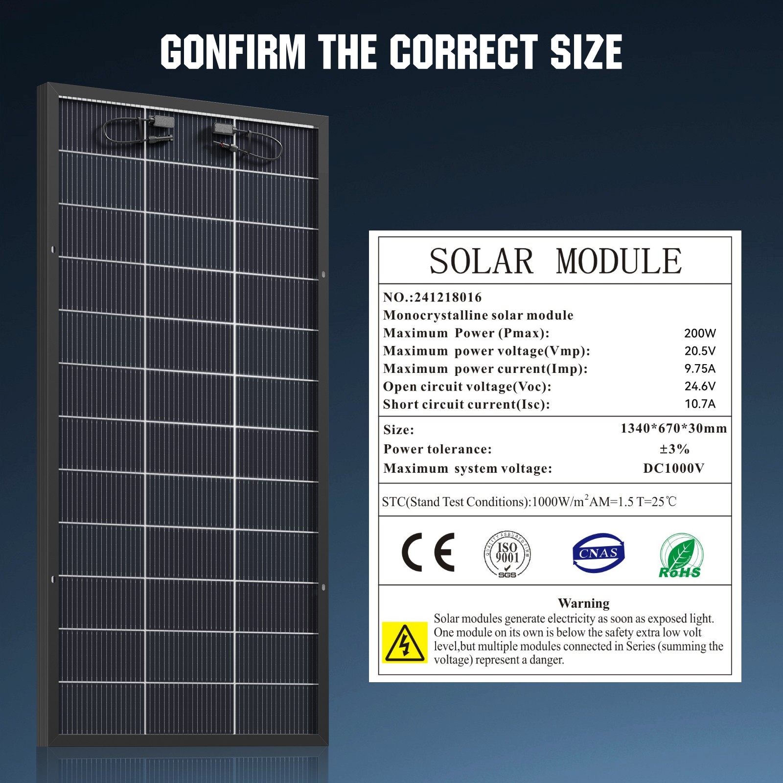 4Pack 200W（800W）N-Type 18BB Bifacial Solar Panel Mono Cell Off Grid Roof RV Boat