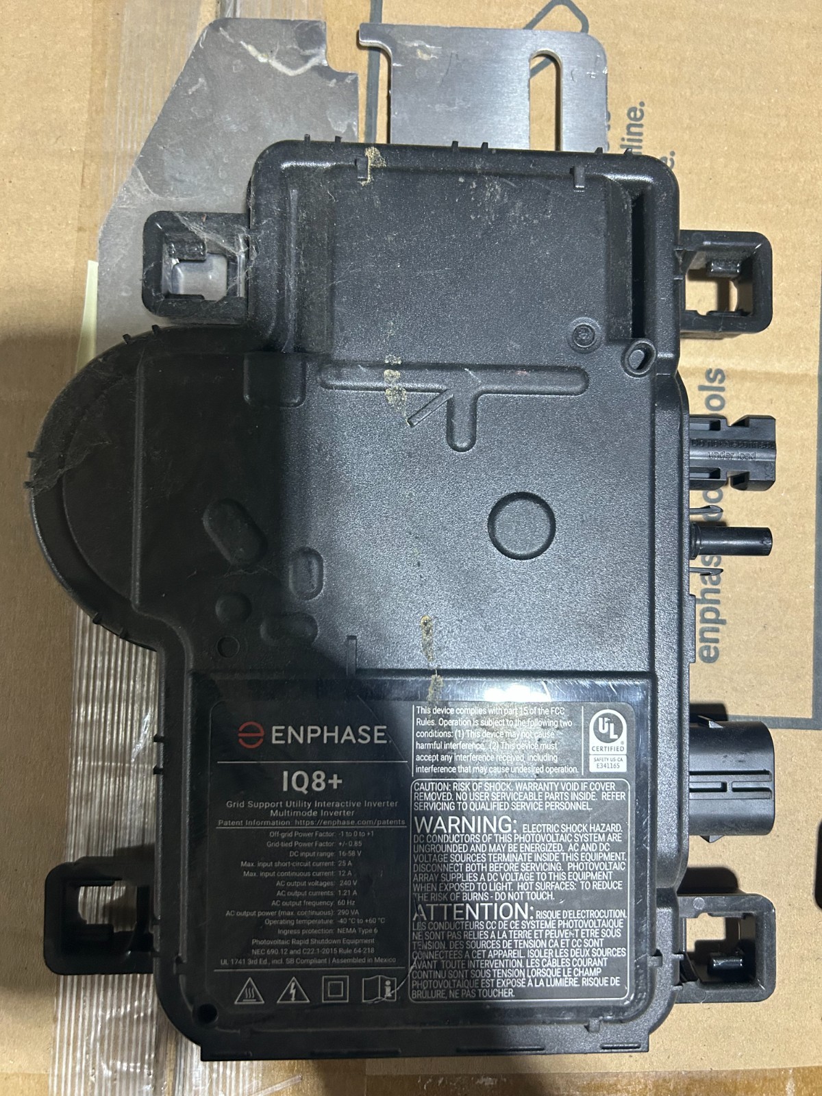 Box of Enphase Micro Inverter IQ8PLUS-72-M-US (18 qty)