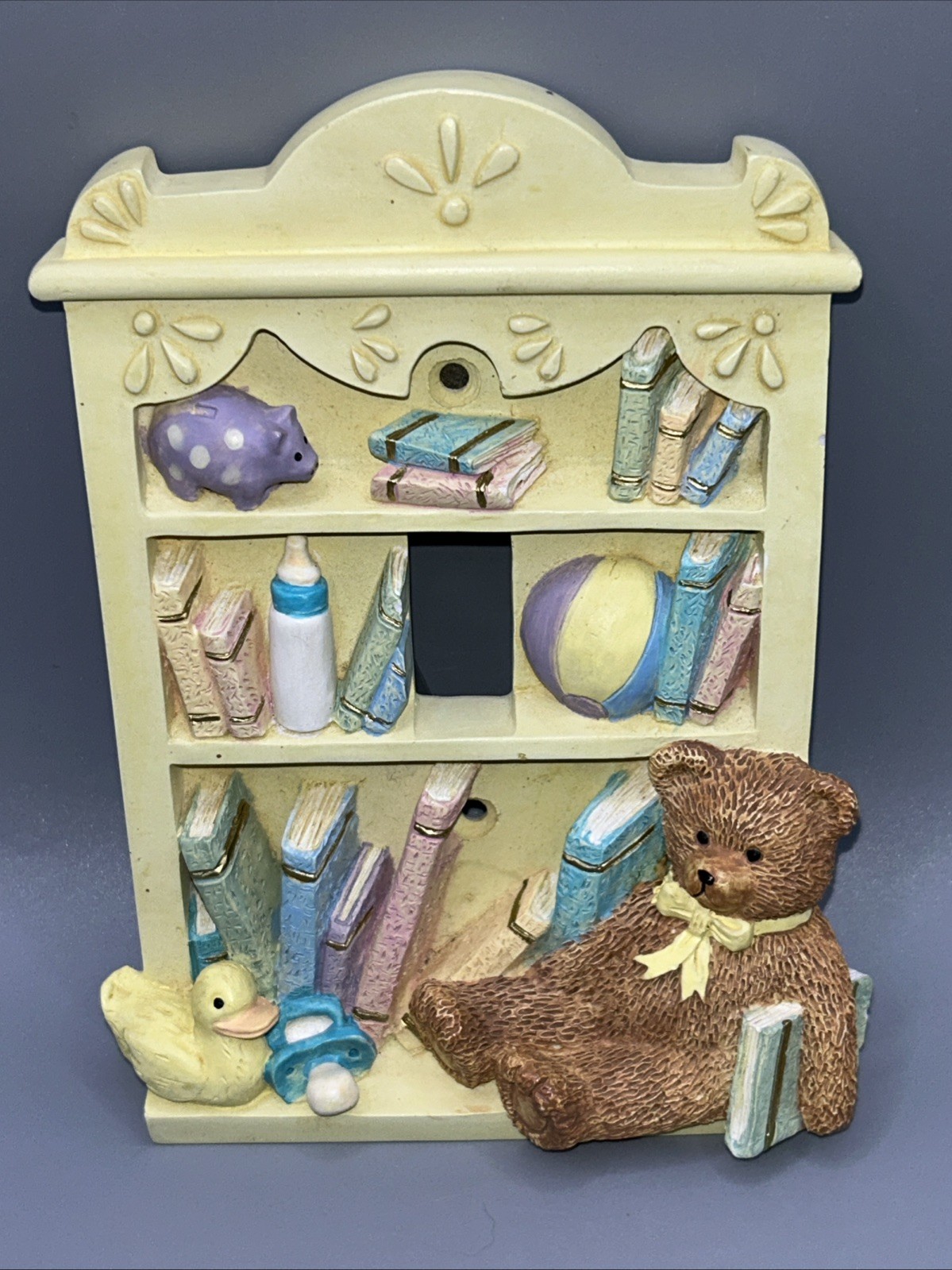 Nursery Child’s Room Resin Light Switch Cover Bear Duck Bookshelf 5.5”T x 3.5”W