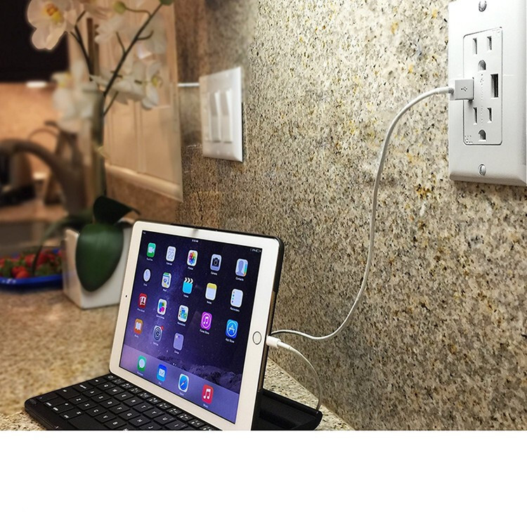 Wall Outlet with 2 USB Charging Ports Tamper Resistant Socket Charger with Plate