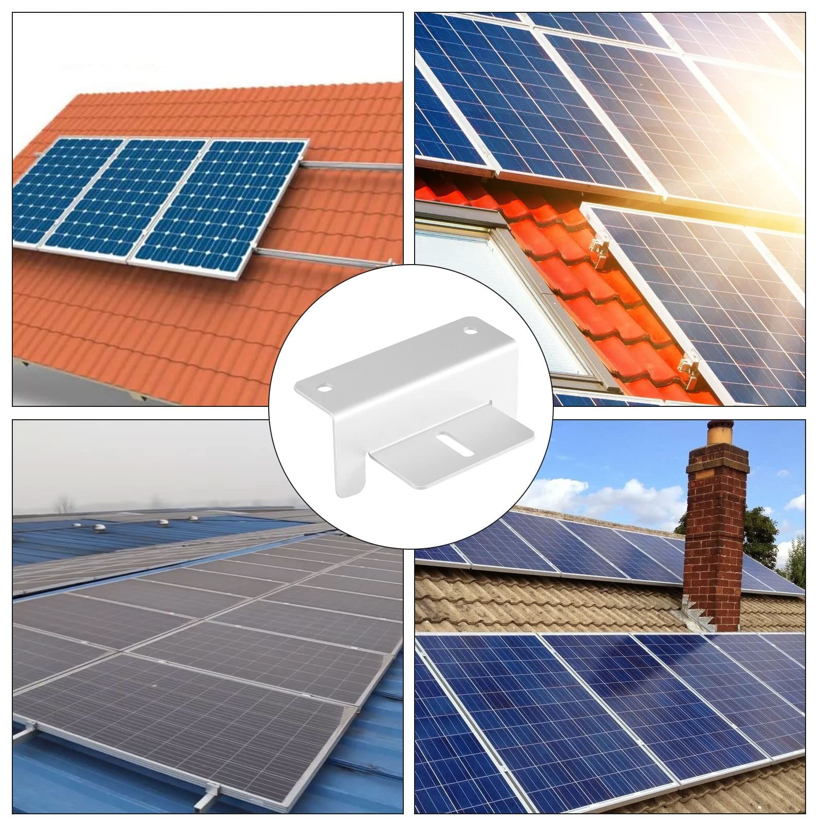 MOUYAT Set of 24 Solar Panel Mounting Bracket, Aluminum Alloy Panel Z Bracket…