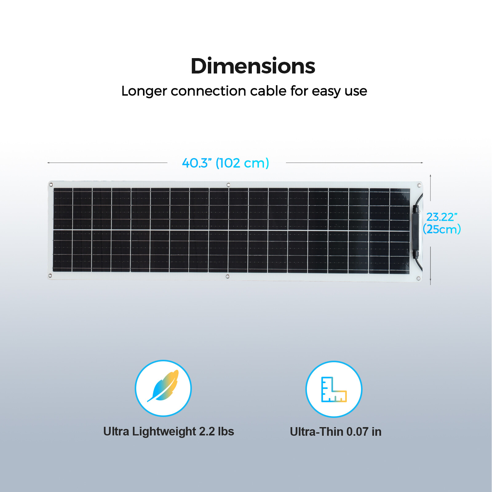 Solar Panel 50W Flexible Monocrystalline Module for 12V Battery RV Camping Boat