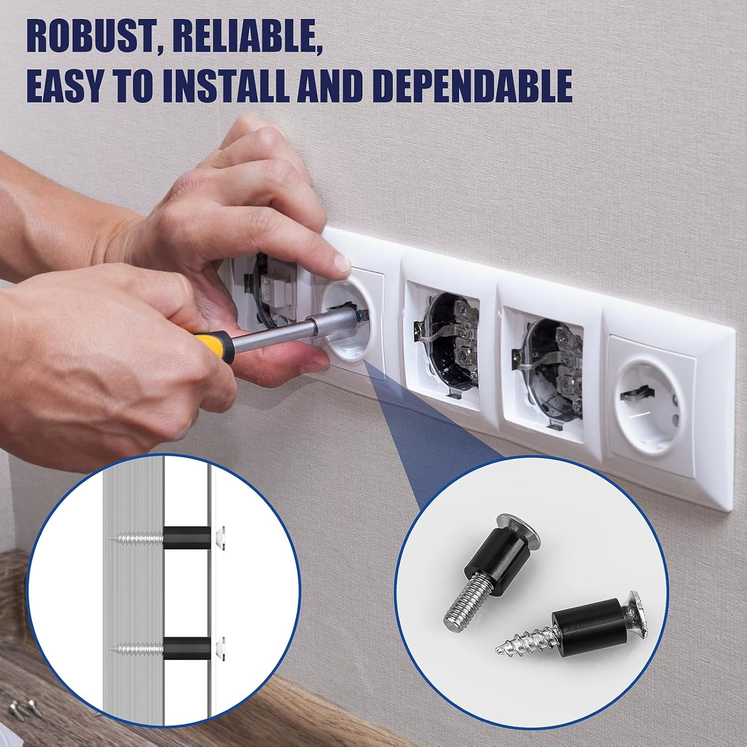 Black Nylon Electrical Outlet Spacer Kit – 345 Pcs Non-Threaded Assortment