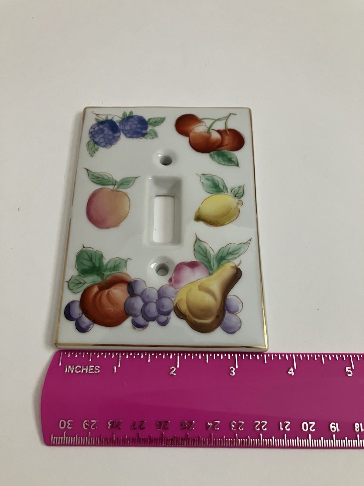 Kelvin Fine China 1960 Fruit Light Switch Cover Plate Grapes Vtg MCM Antique