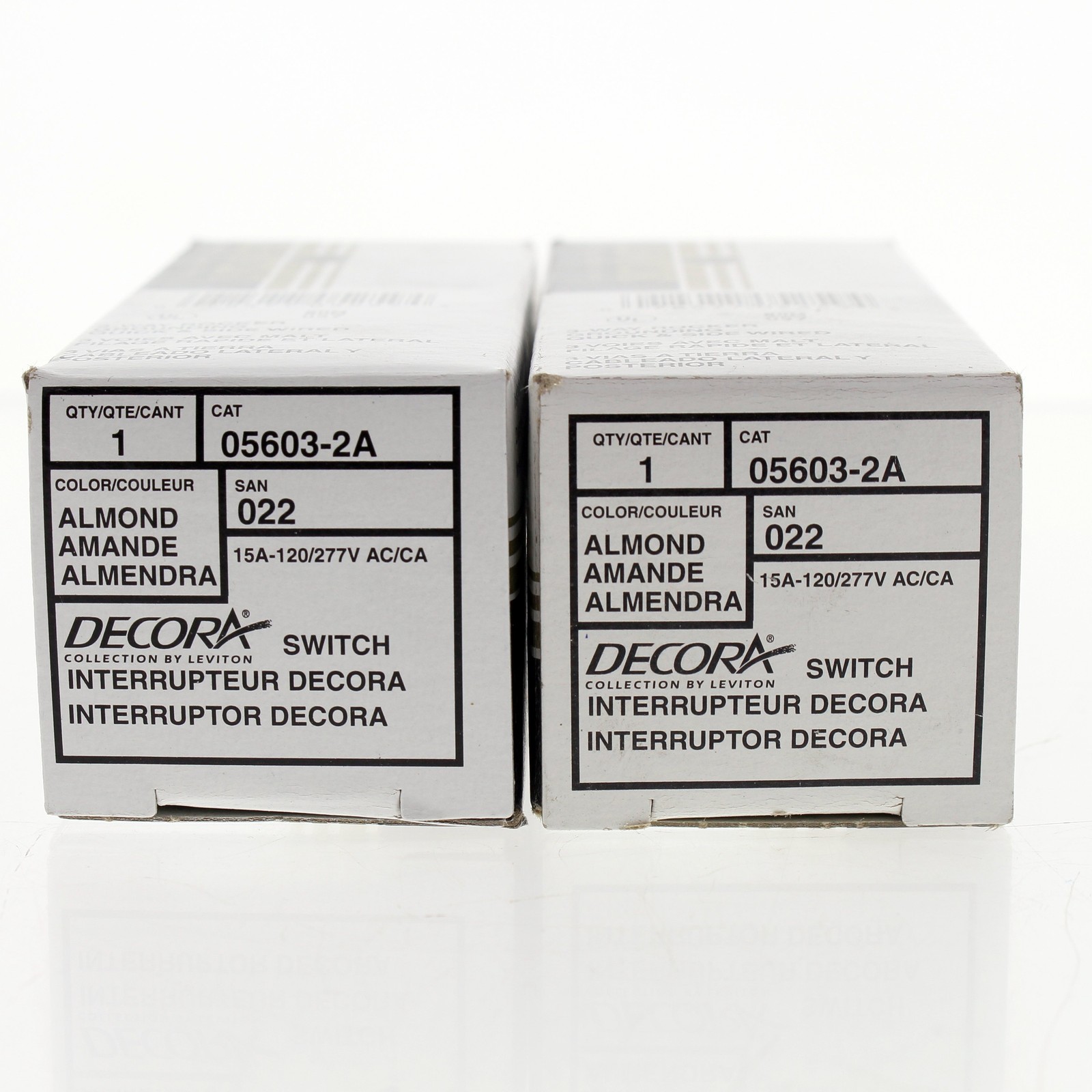 Leviton 5603-2A Almond 3-Way Decora Rocker Wall Light Switches 15A 2-pack
