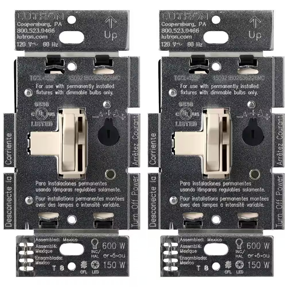 Toggler LED+ Dimmer Switch for Dimmable LED Bulbs, 150W Led/Single-Pole or 3-Way
